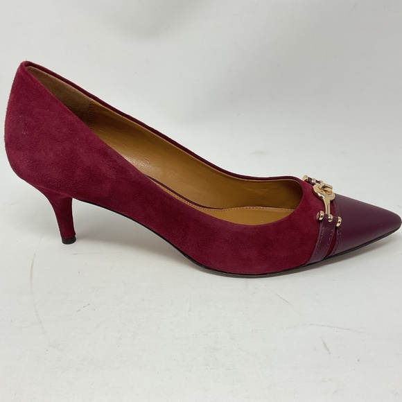 Coach Lauri Two Tone Red Burgandy Heels - Picture 8 of 9